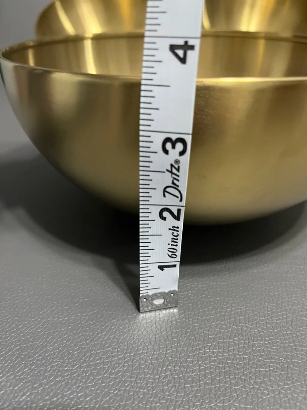 Brushed Gold Metal Serving Bowls - Set of 3
